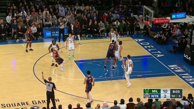 【2023年01月10日 雄鹿vs尼克斯集锦】晃飞霍乐迪！布伦森西晃一枪还进加罚