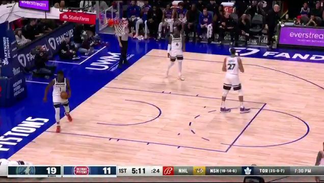 【2023年01月12日】NBA常规赛：森林狼vs活塞第1节中文解说回放