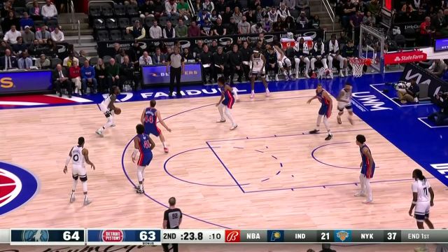 【2023年01月12日 森林狼vs活塞集锦】节末突然发威！海斯盖帽大中锋+准压哨突破攻防一体