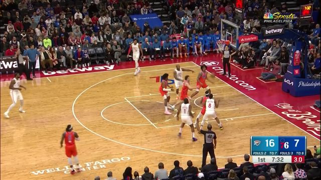 【2023年01月13日 雷霆vs76人集锦】亚历山大推反击完成一条龙上篮 恩比德近距离抛投稳稳命中