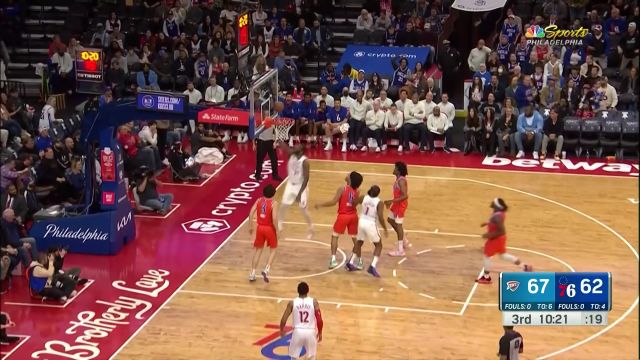 【2023年01月13日 雷霆vs76人集锦】双人配合无懈可击 哈登反击恩比德跟进接球上篮水银泻地