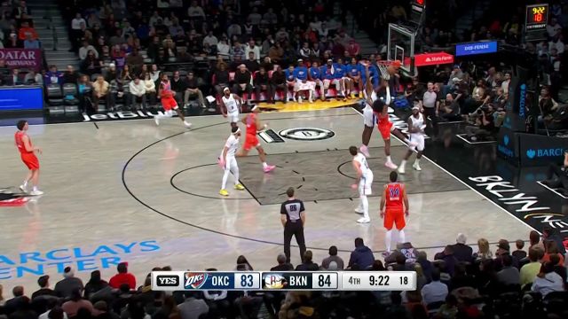 【2023年01月16日 雷霆vs篮网集锦】霸王硬上弓！贝兹利原地隔扣旱地拔葱