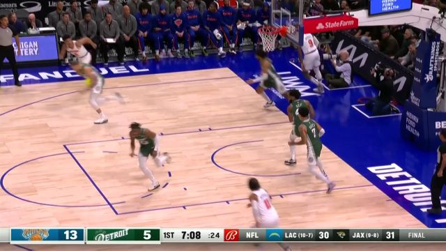 【2023年01月16日 尼克斯vs活塞集锦】海耶斯眼观六路炮弹直传 艾维接球加速滑翔暴扣炸筐