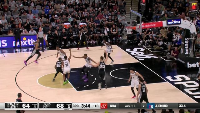 【2023年01月18日 篮网vs马刺集锦】我吃火锅你吃火锅底料！理查德森脚踩弹簧遮天大帽摁下对手