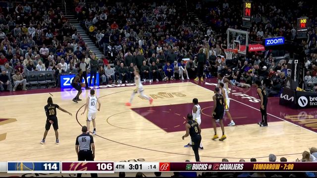 【2023年01月21日 勇士vs骑士集锦】引爆主场！勒维尔关键三分比赛仍有悬念