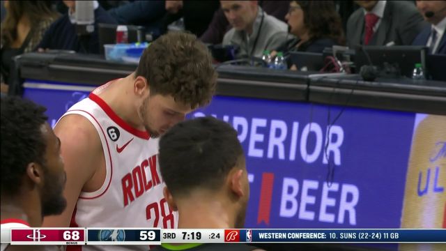 【2023年01月22日】 NBA常规赛：火箭vs森林狼第3节中文解说回放