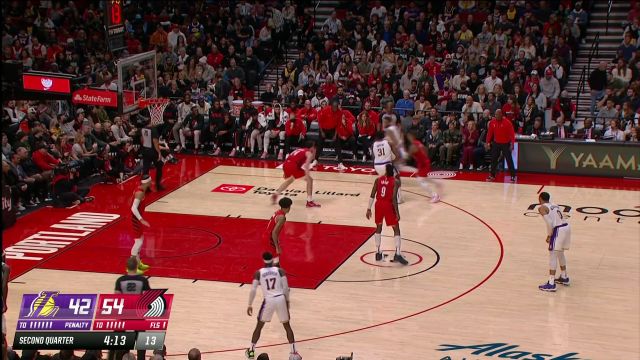 【2023年01月23日 湖人vs开拓者集锦】猛虎下山无人可挡 格兰特突破顶开防守双臂暴扣