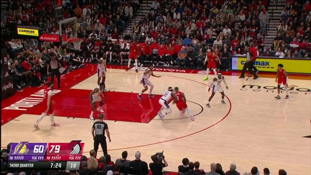 【2023年01月23日 湖人vs开拓者集锦】关键时刻力挽狂澜 詹姆斯反击快攻暴扣行云流水