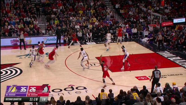 【2023年01月23日 湖人vs开拓者集锦】詹姆斯突破漂移勾手打进 利特尔毫不手软外线三分正中靶心