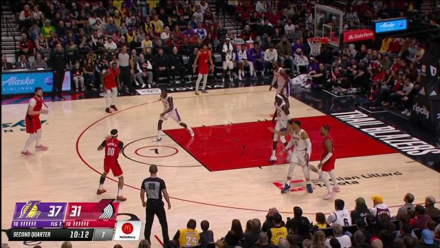 【2023年01月23日 湖人vs开拓者集锦】三分大队强势开火 开拓者连续外线架炮反超比分