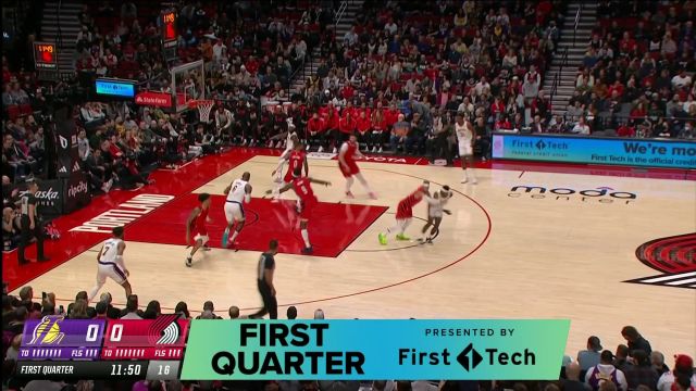 【2023年01月23日 湖人vs开拓者集锦】詹姆斯猛虎下山开场拽筐暴扣 利拉德中投手起刀落强势还击