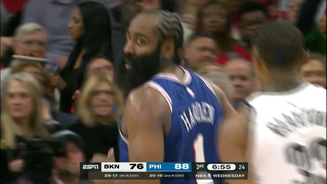 【2023年01月26日 篮网vs76人集锦】标志性的出手终于来了！哈登撤步三分军训克拉克斯顿