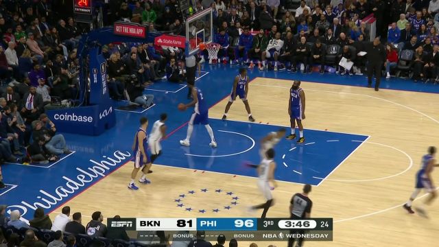 【2023年01月26日 篮网vs76人集锦】没有办法的办法 克拉克斯顿强攻篮下连取4分