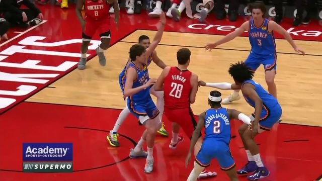 【2023年02月02日 雷霆vs火箭集锦】漫天过海骗过全场 申京不看人背传击地助泰特空篮打进