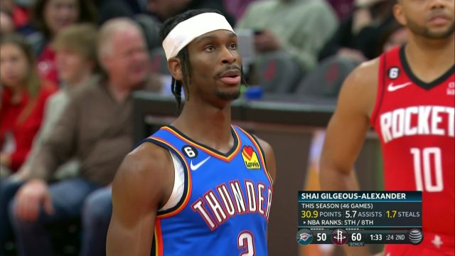 【2023年02月02日】NBA常规赛：雷霆vs火箭第2节英文原声回放