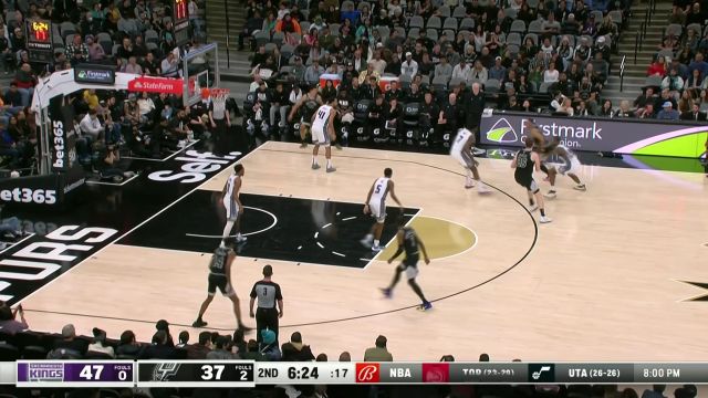 【2023年02月02日 国王vs马刺集锦】平地一声雷！蒙克空接背扣技惊四座