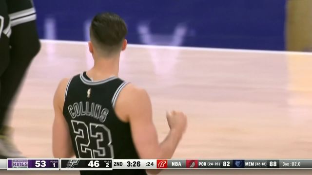 【2023年02月02日 国王vs马刺集锦】约翰逊鬼手妙传 科林斯心领神会把球放进