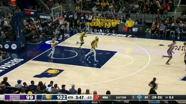 【2023年02月04日 国王vs步行者集锦】残暴至极！莱尔斯点飞防守杀入禁区抡臂隔扣特纳