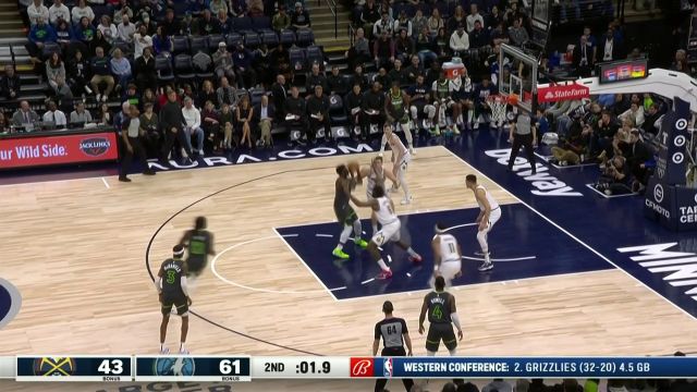 【2023年02月06日 掘金vs森林狼集锦】关键时刻丝毫不慌 爱德华兹脚踩莲花转身中投命中准压哨