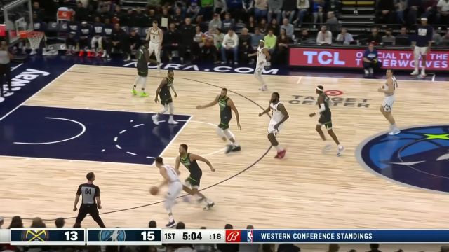 【2023年02月06日 掘金vs森林狼集锦】戈贝尔坐镇篮下完成封盖 拉塞尔反击一条龙上篮打进