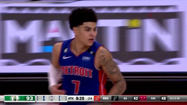 【2023年02月07日 凯尔特人vs活塞集锦】说投就投 海耶斯底角三分应声入网