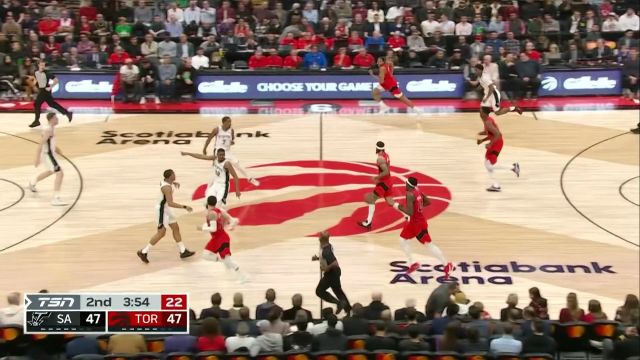 【2023年02月09日】NBA常规赛：马刺vs猛龙第2节英文原声回放