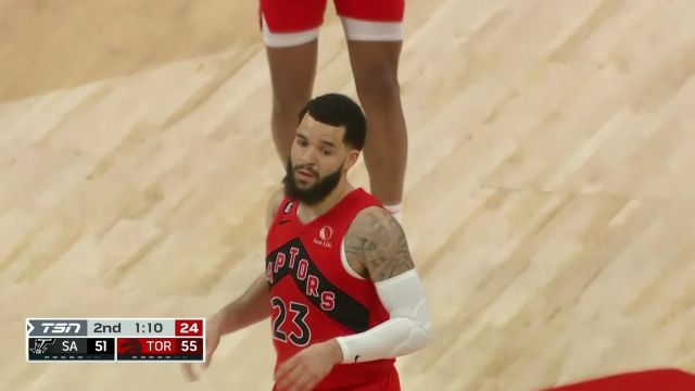 【2023年02月09日 马刺vs猛龙集锦】范弗利特高抛送妙传 科洛科空接暴扣势大力沉