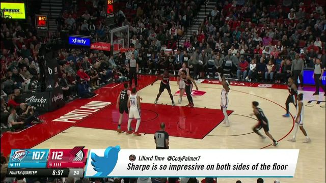 【2023年02月11日】NBA常规赛：雷霆vs开拓者第4节英文原声回放