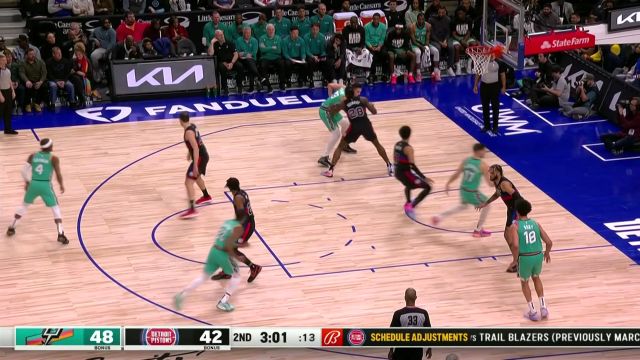 【2023年02月11日 马刺vs活塞集锦】转身虚晃上下步一气呵成！科林斯篮下梦幻脚步翩翩起舞