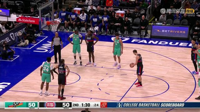 【2023年02月11日】NBA常规赛：马刺vs活塞第2节 中文解说回放