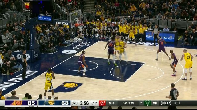 【2023年02月11日 太阳vs步行者集锦】哈利伯顿三分蓄力苦苦支撑 奥科吉底角三分如锦上添花