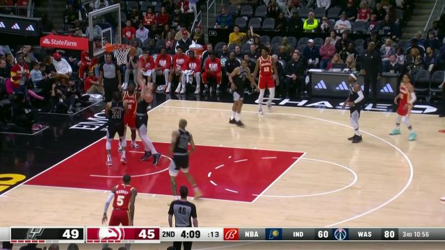 【2023年02月12日 马刺vs老鹰集锦】突破禁区如履平地！凯尔登-约翰逊禁区游走自由连续打进三球