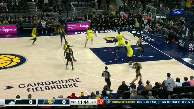 【2023年02月14日 爵士vs步行者集锦】刚一开场就手感火热 哈利伯顿后撤步三分打开进攻账户