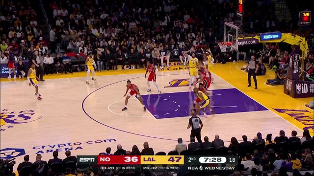 【2023年02月16日】鹈鹕vs湖人第2节英文原声回放