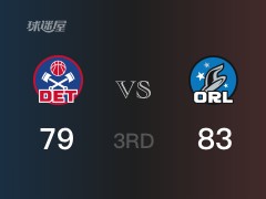 三节比分，魔术83-79领先活塞，F-瓦格纳17分