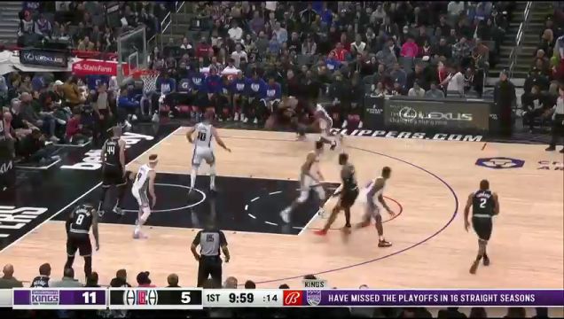 【2023年02月25日】NBA常规赛：国王vs快船第1节英文原声回放