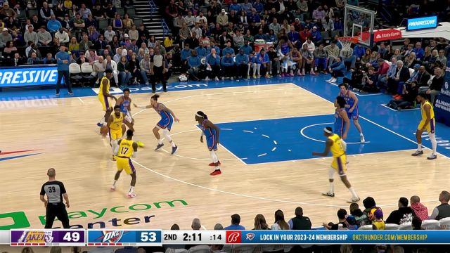 【2023年03月02日】NBA常规赛：湖人vs雷霆第2节中文解说回放