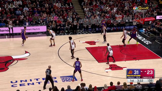 【2023年03月04日 太阳vs公牛集锦】无坚不摧！布克突破防守高难度失衡打进