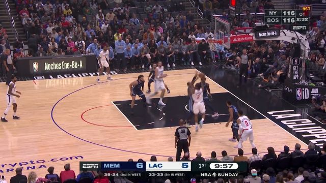 【2023年03月06日 灰熊vs快船集锦】手感同样火热！泡椒外线张弓搭箭正中靶心