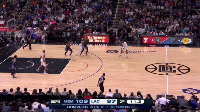 【2023年03月06日 灰熊vs快船集锦】单节第51分到手！贝恩锦上添花超远三分抬手就扔炸裂全场