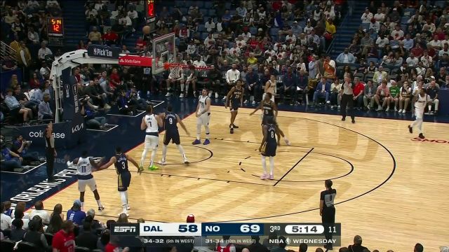 【2023年03月09日 独行侠vs鹈鹕集锦】接球出手胸有成竹 哈达威底角三分稳稳命中