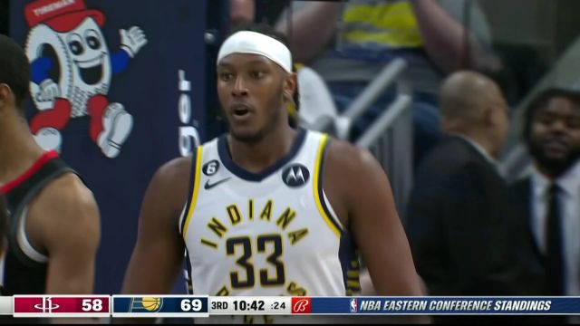 【2023年03月10日 火箭vs步行者集锦】直接往篮下传球就行了 哈利伯顿掉给特纳打成2+1