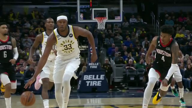 【2023年03月10日 火箭vs步行者集锦】中锋的身材后卫的技术 特纳持球反击单臂重扣打成2+1