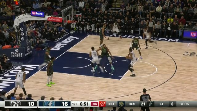 【2023年03月11日 篮网vs森林狼集锦】心急吃不了热豆腐！安德森慢三步勾手回传助攻戈贝尔暴扣挂筐