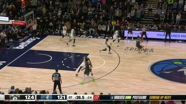 【2023年03月11日 篮网vs森林狼集锦】火力全开！爱德华兹横冲直撞突破上篮反击得手