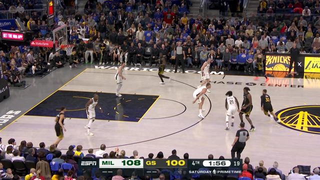 【2023年03月12日 雄鹿vs勇士集锦】要进就进关键球！库里三记三分追平比分