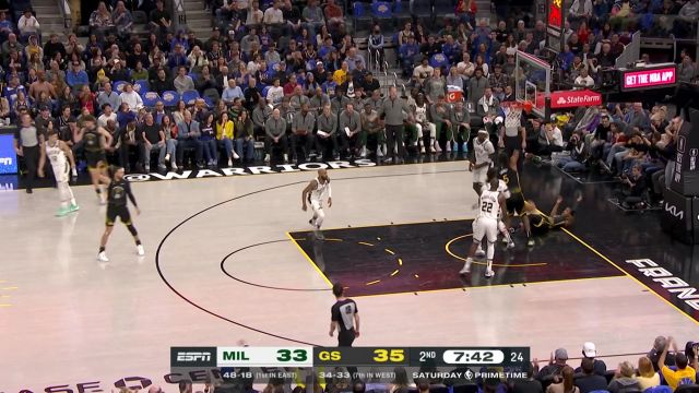 【2023年03月12日 雄鹿vs勇士集锦】永远那么可靠 穆迪平地而起霸气补篮