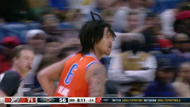 【2023年03月12日 雷霆vs鹈鹕集锦】配合天衣无缝！吉迪仙人指路助攻威廉姆斯三分射大雕