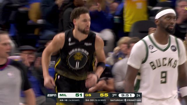 【2023年03月12日 雄鹿vs勇士集锦】佛光普照！克莱同一位置连中三分