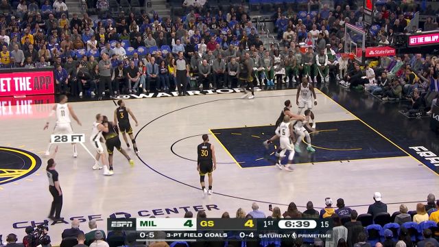 【2023年03月12日 雄鹿vs勇士集锦】手感说来就来 普尔张弓搭箭命中勇士首记三分球